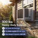 No-Drill Window AC Support Bracket, Heavy-Duty AC Window Bracket Supports Up to 350lbs for 5,000-24,000 BTU AC Units, Adjustable Air Conditioner Support Bracket for Single/Double-Hung Windows