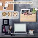 Suzile Wall Mounted File Holder Wood Magazine Holder Wall Hanging File Organizer for Office Mail Magazine Letter Paper Folder Organization (Wood Color)