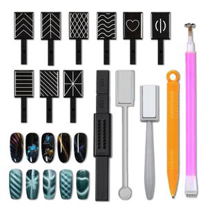 14Pcs Nail Magnet Set Cat Eye Gel Nail Polish Magnet Wand Magnetic Nail Polish Cat Eye Magnet for Nails Cat Eye Magnets Sticks Nail Design Tools Nail Art