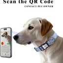 3 x Dog Collar for Small Dogs,Dog Collar with QR Code Name Tag,Soft Polyester Material, Adjustable Pet ID Tag Collar (Blue Wave, Small)