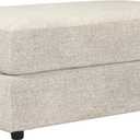 Signature Design by Ashley Soletren Contemporary Chenille Oversized Ottoman, Off-White, 26"D x 48"W x 20"H