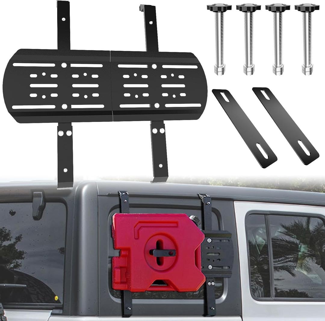 Rear Window Storage Molle Panel Kit Compatible with Wrangler JL 2018-2024, Cargo Bracket Mounting Plate Kits for Wrangle