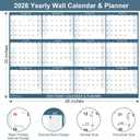 32" x 48" 2026 Wall Calendar, Large Rolled Wet & Dry Erase Wall Calendar 12 Month, Yearly Laminated Wall Calendars, Reversible Annual Planner, Horizontal/Vertical, with Julian Dates