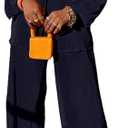 Kaimimei Casual 2 Piece Outfit for Women - Linen Long Sleeve Button Down Shirt + Flare Pleated Wide Leg Pants Sets Streetwear (Medium, Black)