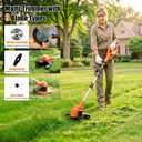 Cordless Lawn Mower, 2x4.0Ah Battery Powered Weed Wacker & Edger, 4-in-1 Electric String Trimmer with Wheels, Adjustable Height & Angle Brush Cutter for Yard Garden Weeds & Overgrown Shrubs