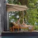 ABCCANOPY Patio Umbrella 11FT - Outdoor Half Umbrellas for Patio, Backyard, Garden, Deck (Khaki)