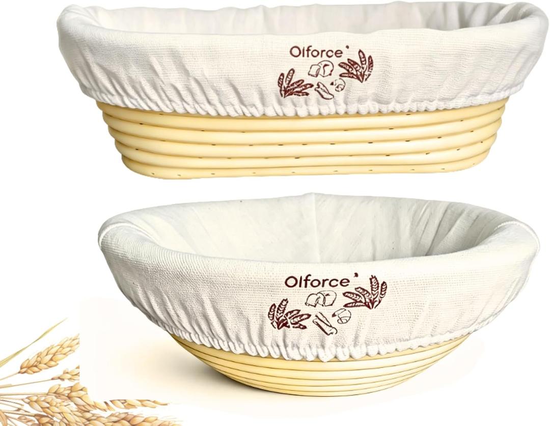 Banneton Sourdough Proofing Basket Kit,10"Round & 11"Oval Proofing Basket with Liners & Covers,Bread Baking Supplies for Home or Professional Sourdough Bakers Baking Tool