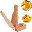 Wooden Tostonera Plantain Press Banana Smasher Maker Green Plantain's Wood Press Haoideo 2 in 1 Wooden Crispy Green Plantain Tostones Press for Fried Plantains Chips &Tostones Cups