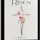 2 x dzbLuck He Is Risen Christian Wall Art, Floral Cross Print in Wood Frame, 8"L x 10"W
