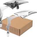 Chrome Motorcycle Rear View Mirrors 1 Pair Sportster Side Mirrors for Street Glide Electra Glide Softail Dyna 1982-2025