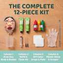 Premium Pimple Popper Toy Face, Customizable Pimple Colors ,Reusable Pimple Popping Fidget Toy with Upgraded Gloves & Detailed Manual, 12-Piece Pimple Popper Kit (Shy Guy Edition)