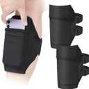 2 Pack Cell Phone Leg Strap Leg Cell Phone Holder Arm Smart Phone Strap Anti-Slip Ankle Wallet Calf Leg Cell Phone Strap Adjustable Arm Bag for Women Men Running Hiking Equestrian Motorcycle, Black
