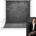 UrcTepics 8x10ft Dark Gray & Black Abstract Textured Photography Backdrop, Fabric Background for Headshots, Portraits, Graduation.