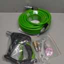 Tool Daily Sewer Jetter Kit for Pressure Washer 50 FT, Short Power Washer Gun, Drain Cleaner Hose 1/4 Inch NPT, Corner, Rotating and Button Nose Sewer Jet Nozzle, 3600 PSI (Green)