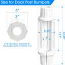 Dock Fender Bumper for Post, Boat Dock Bumpers Slide-Over Post Pole, Slip-On Dock Leg Pipes and Mounting Brackets, Vertical Protection Dock Guards, Soft UV-Resistant Marine-Grade Vinyl, 22.44 Inch Length