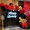 3 x 83pcs Red Balloons with 2 Star Foil Balloons, 18 12 10 5 Inch Bight Red Latex Balloon Garland Arch Kit for Anniversary, Wedding, Valentines Day, Mothers Day Party Decor