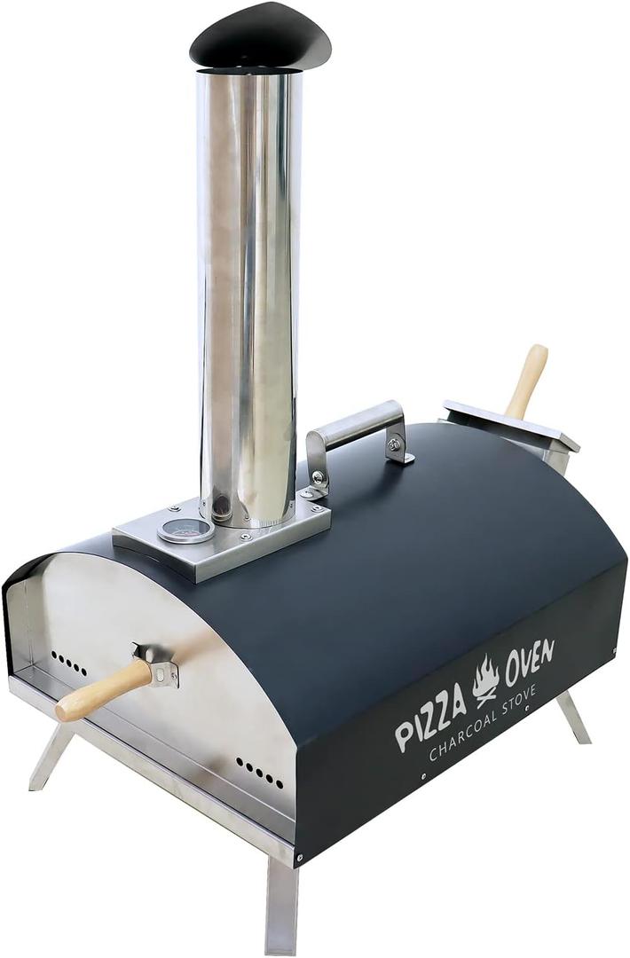 KT THERMO Wood Fired Pizza Oven, Portable Min Pizza Oven for Outdoor Cooking, Includes Pizza Grill, Pizza Peel and Pizza Stone