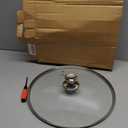 12" Glass Lid for Frying Pan, Tempered Replacement Cover Compatible with All 12 inches Cookware for Skillets, Round Cast Iron, Cast Aluminium, Stainless Steel Pans &Pots