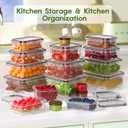 KEMETHY 36-Piece Food Storage Containers with Lids(18 Container & 18 Lid), Plastic Food Containers for Pantry & Kitchen Storage and Organization, BPA-Free, Leak Proof, Reusable with Labels & Pen