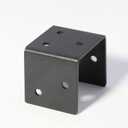 20 PCS U-Shaped Metal Brackets, Black Half Post Base 2x2 2x4 2x6 Post Anchor Connector for Joist Hanger Brackets Support, Inner Size 1.97", Thickness 0.08" (14 Gauge)