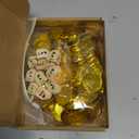 Realspring Hanukkah Gift Set of 200 pcs Hanukkah Coins and 10 pcs Wooden Hanukkah Dreidels Hanukkah Gelt Coins Treasure Hunt Coins Treasure Hunt Game Toy Hanukkah Party Supplies (Gold)