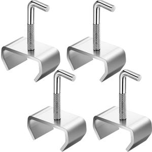 4 Pcs 1'' Bed Frame Rail Clamp Heavy Duty Zinc Plated Bed Frame Brackets for Connecting Metal Hardware Sections Together Ideal for Home, Hotel, and Commercial Use