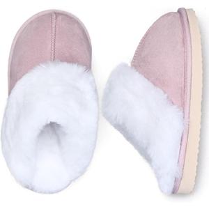 IceUnicorn Kids Slippers Girls Boys Fuzzy House Shoes Warm Memory Foam Slippers Bedroom Slides for Indoor Outdoor (10.5-11.5 Little Kid, Pink)