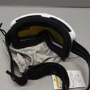 Lamicall Ski Goggles with 3X Anti-Fog - 100% UV Protection, OTG, Gifts for Skiing, Snowboard, Snowmobile, Men, Women (White Frame - Green Blue Lens)