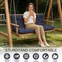 Porch Swing Cushions, Outdoor Swing Replacement Cushions 3 Seater with Backrest, Waterproof Bench Cushion with Ties,for Patio,Porch, Garden,Backyard, 40x 40 inches