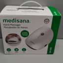 Medisana Hand Massager with Heat and Compression, Cordless Hand Massager for Arthritis and Carpal Tunnel Relief, Knuckle Stretching Massage, Birthday Christmas Gifts for Men Women Dad Mom-White