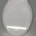 Durable Elongated Toilet Seat with Slow Soft Close - Easy to Install and Clean, Never Loosens - White, Fits Most Elongated Toilets
