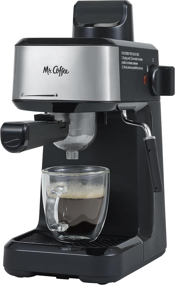 Mr. Coffee 4-Shot Steam Espresso Cappuccino and Latte Maker with Stainless Steel Frothing Pitcher