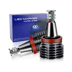 APMAT H8 LED Angel Eyes Halo Bulb Light Compatible For BMW E60 E61 E63 E64 E70 E90 E92 E70 E71 E82 E87 E89 1 3 5 Series X5/6 Z4/7 6000K Xenon Lamp 120W White