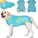 LovinPet Dog Recovery Suit for Large Medium Dogs Pet Pajamas Anti Licking Bodysuit for Abdominal Wound After Surgery for Shedding Skin Disease,Effectively Help,Duck,Blue,XXL
