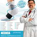 NEENCA Professional Compression Socks, Medical Athletic Ankle Socks for Injury Recovery & Pain Relief, Sports Protection, Circulation 1 Pair, 20-30 mmhg (Medium, White)