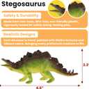 Zippytots Dinosaur Toys for Kids 3-5, 10 PCS Realistic Plastic Dinosaur Figure Toy Set Including T-Rex, Stegosaurus, Spinosaurus, Ideal Gift for Toddle