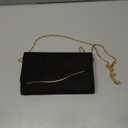 Clutch Purses for Women Formal Evening Clutch with Detachable Chain Faux Suede Purse for Wedding Party (Black)