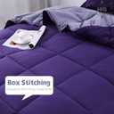HIG 3pc Down Alternative Comforter Set - All Season Reversible Comforter with Two Shams - Quilted Duvet Insert with Corner Tabs - Box Stitched - Super Soft, Fluffy (King/Cal King, Purple)