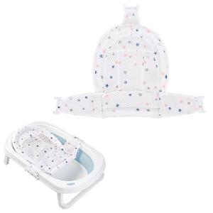 Colorlife Baby Bath Seat Support Net Infant Bathing Seat Support Mat, Adjustable Comfortable Non-Slip Three-Pointed Baby Shower Net Bathtub Sit Up Mesh for Newborn 0-12 Months-White(No Bathtub)