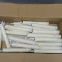 Baquler 24 Pcs 10 Inch Ivory Flameless Taper Candles LED Candle Sticks Battery Operated Flickering LED Candlestick Window Plastic Candle for Wedding Halloween Christmas Decor(No Battery)