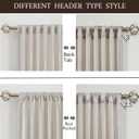 100% Blackout Ivory Off White Velvet Curtains 108 inch Long for Living Room,Set of 2 Panels Liner Rod Pocket Back Tab Thermal Window Drapes Room Darkening Heavy Decorative Curtains for Bedroom, 52"W x 108"L