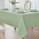 Veblandy 2 Pack Rectangle Tablecloth, 60x120 inch, Water Resistant Wrinkle Free Linen Textured Table Cloth Washable, Decorative Fabric Table Cover for Dining, Party and Camping, Sage Green