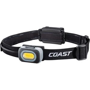 Coast RL10 560 Lumen Dual Color LED Headlamp with Flood and Spot Beams, Variable Light Control, C.O.B., Alkaline Dual Power, Non-Slip Band, 3 x AAA Included