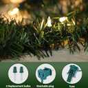 Twinkle Star's 15 ft Pre-lit Christmas Garland,Lighted Artificial Pine Garland with Plug in 35 Count Clear Incandescent Mini Lights, Perfect for Indoor/Outdoor Holiday Decorations, 1 Pack