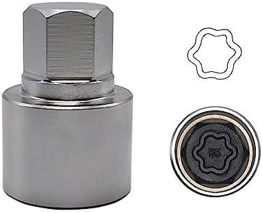 JEUCLEL 055 Wheel Locking Nut Key Compatible with BMW Series, (Socket OD 27mm - ID 25mm), Wheel Lock Nut Socket Adapter, Wheel Anti-Theft Lug Nut Removal Tool, Anti-Theft Screw Remover