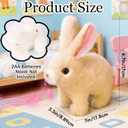 Sprstar Easter Bunny Toy,Bunny My Realistic Bunny Toy,Hopping Rabbit Plush Bunny Toy,with Sounds and Movements Animated Walking Wiggle Ears Twitch Nose Gift for Toddlers Birthday(Brown Rabbit +Leash)