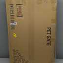 Vantas Folding No-Assembly Metal Pet Gate 80" Wide, 32" Extra Tall Dog Gate with Door Walk Through, Freestanding Accordion Puppy Gate Dog Door for Indoor & Outdoor, with 2PCS Support - White