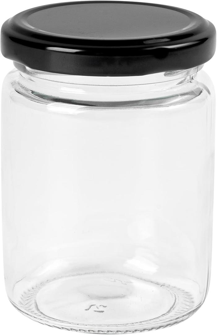 Restaurantware 8 oz Glass Jars 10 Pack Of Glass Containers With Lids Small Mason Jars For Food Reusable Hot And Cold Friendly Small Jars For Restaurants And Kitchens, Clear Storage Jars