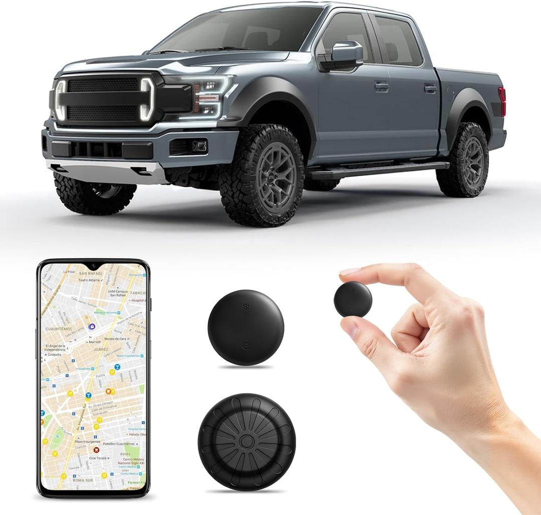 Mini GPS Tracker for Vehicles for Android, Hidden Car Location Tracker w/Magnetic Case, Mini Tracker Tag Item Finder for Google Find Hub Find My Device No Monthly Fees, Black