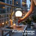 WEILAILUX Cordless Table Lamp with Globe Shade, Rechargeable Dimmable Bedside Light, Shower Lamp Waterproof, Touch Control, 8-72 Hours Runtime, 2700K Warm White for Indoor Outdoor (Black, Mini)